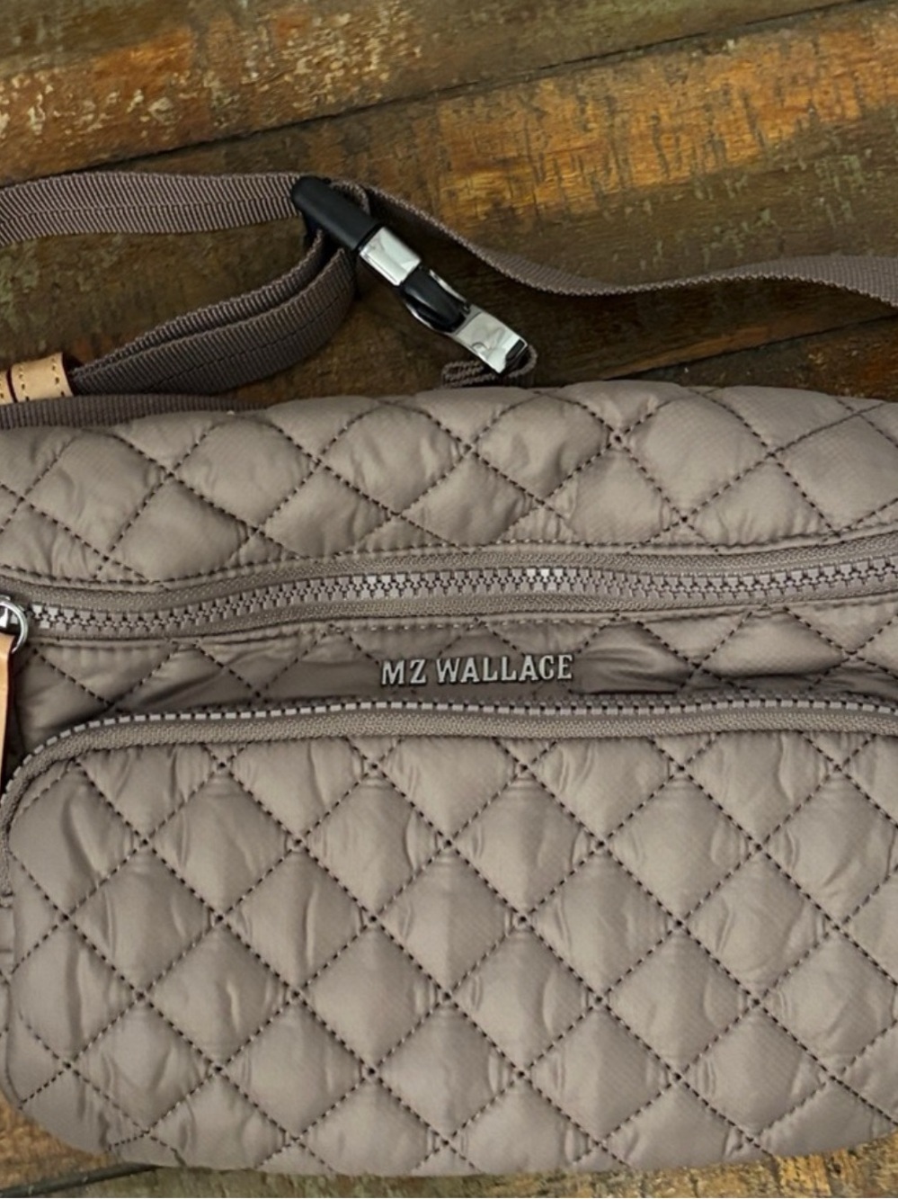 MZ Wallace Taupe Quilted Belt Bag